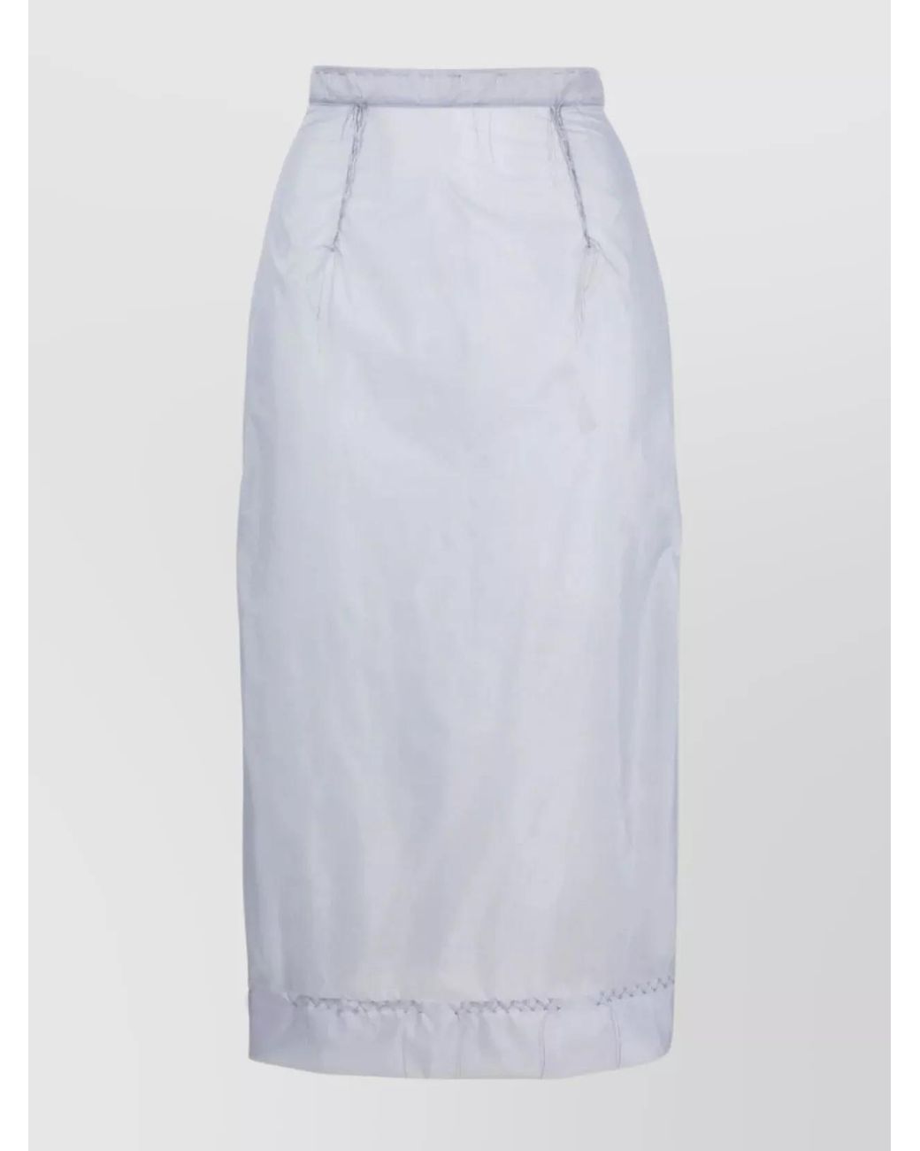Maison Margiela White High-Rise Tulle Midi Pencil Skirt