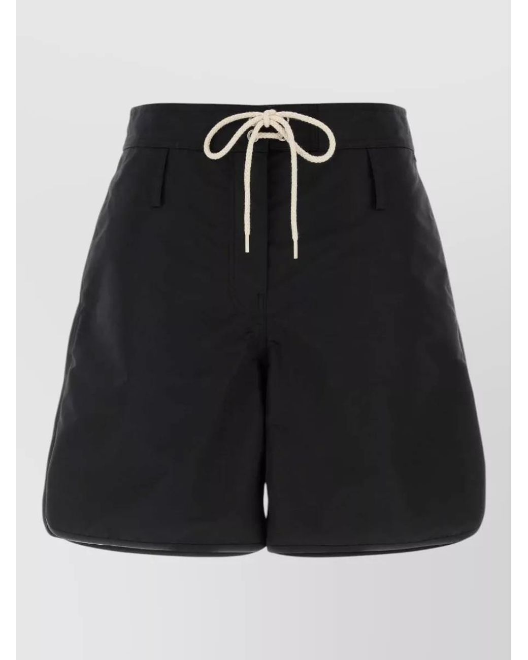 Prada Black Nylon Cropped Trousers