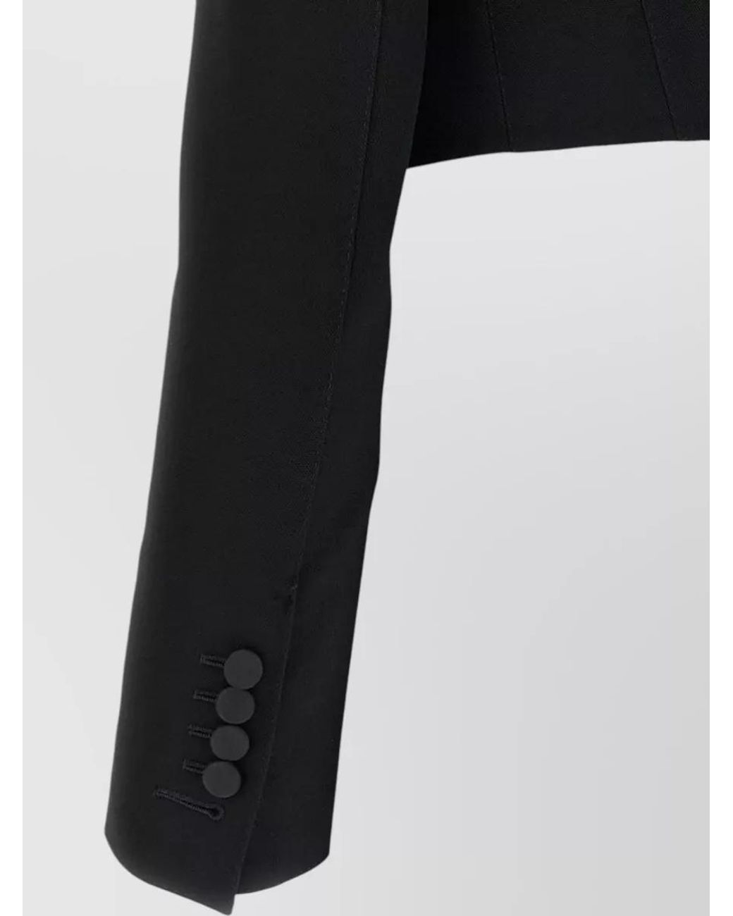 Tom Ford Blue Wool Cropped Asymmetric Tuxedo Blazer