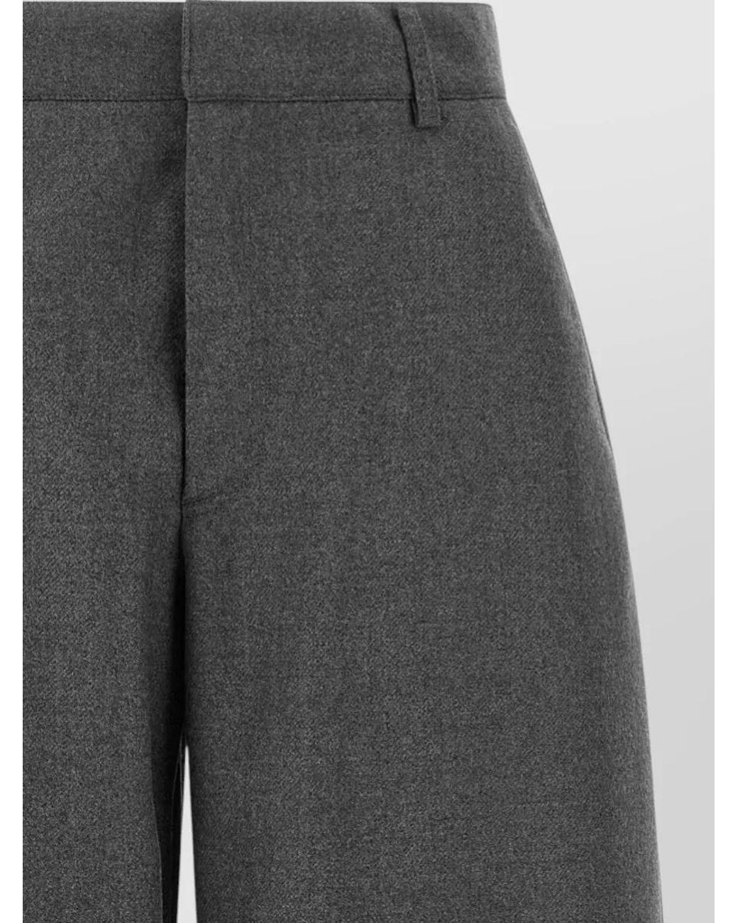 ARMARIUM Gray Virgin Wool Mid-Rise Tapered Tailored Trousers