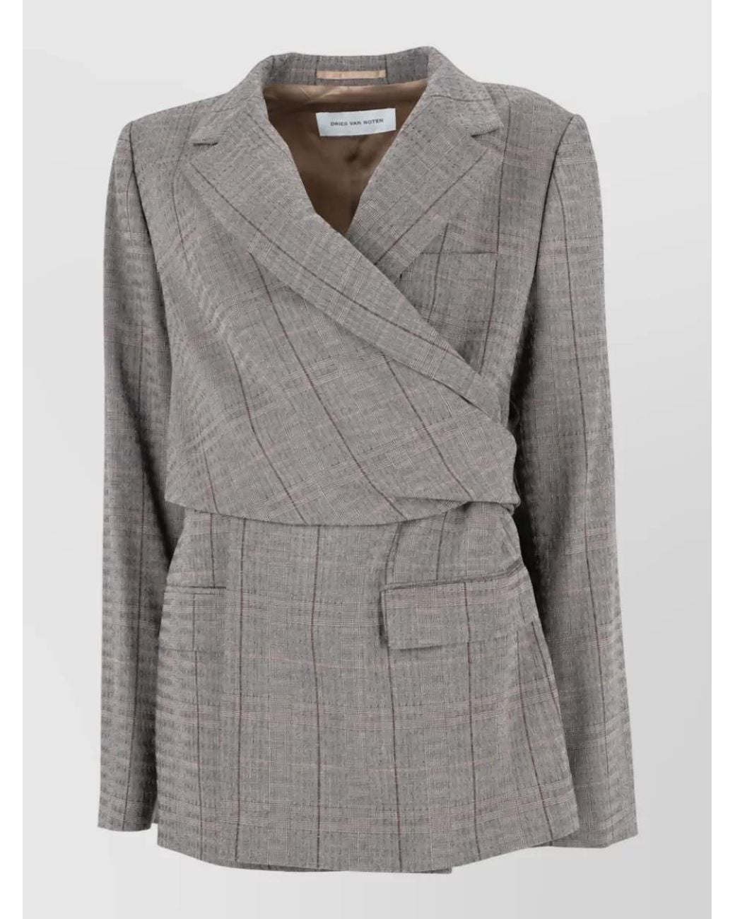 Dries Van Noten Gray Tailored Suit Jacket