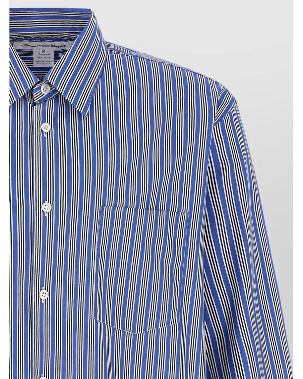 Comme des Garçons Blue Striped Cotton Shirt for men