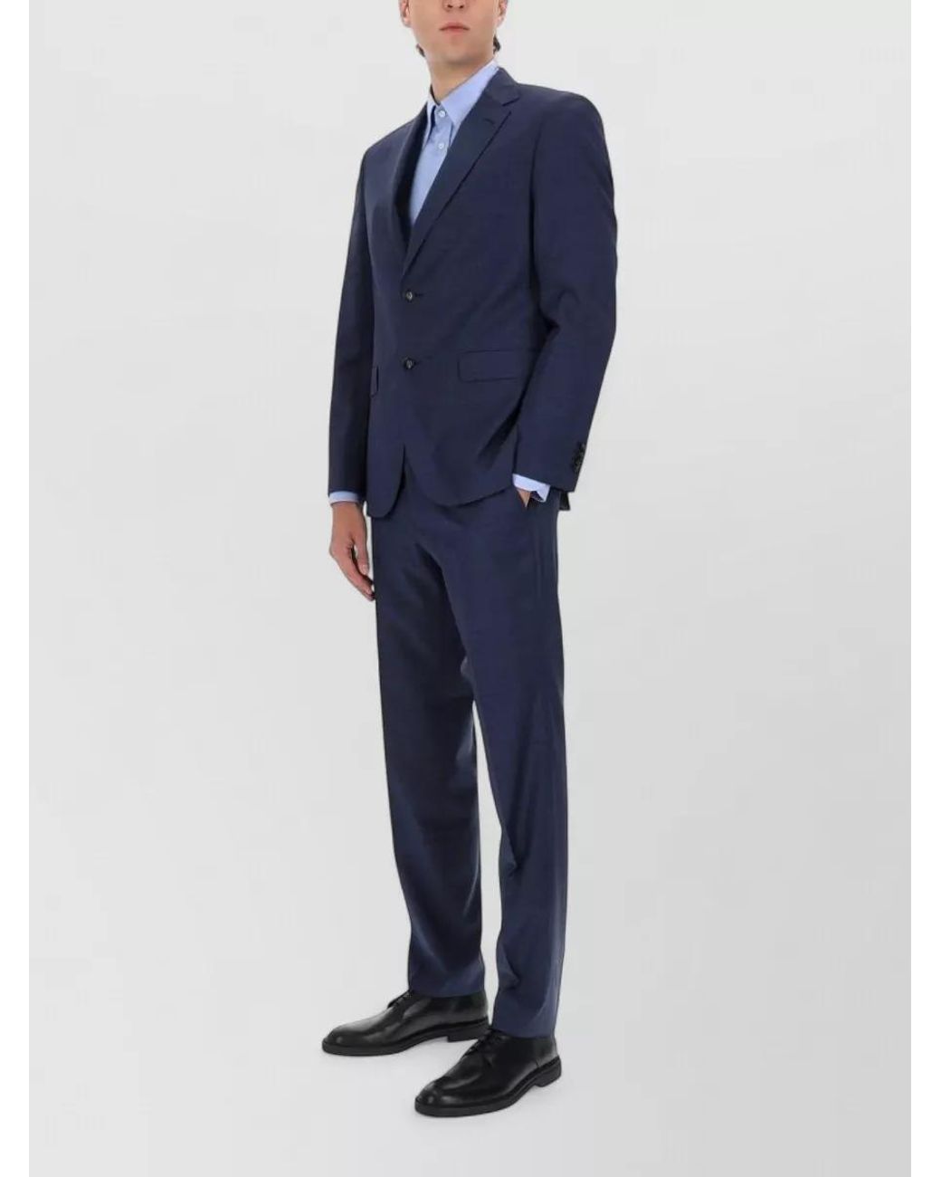 Boss Blue Virgin Wool Regular-Fit Single-Breasted Suit for men