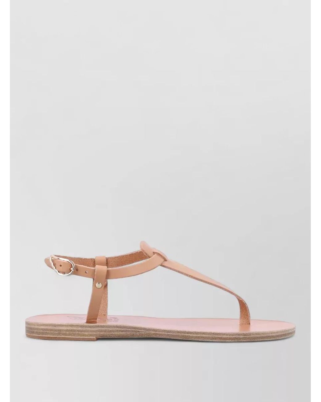 Ancient Greek Sandals Pink Leather Thong Sandals
