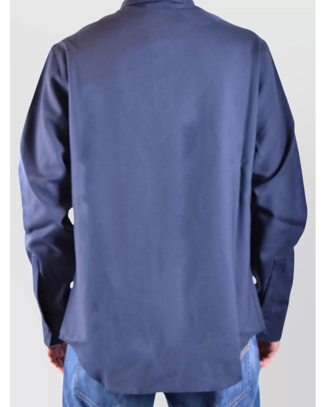 Laneus Blue Virgin Wool Shirt for men