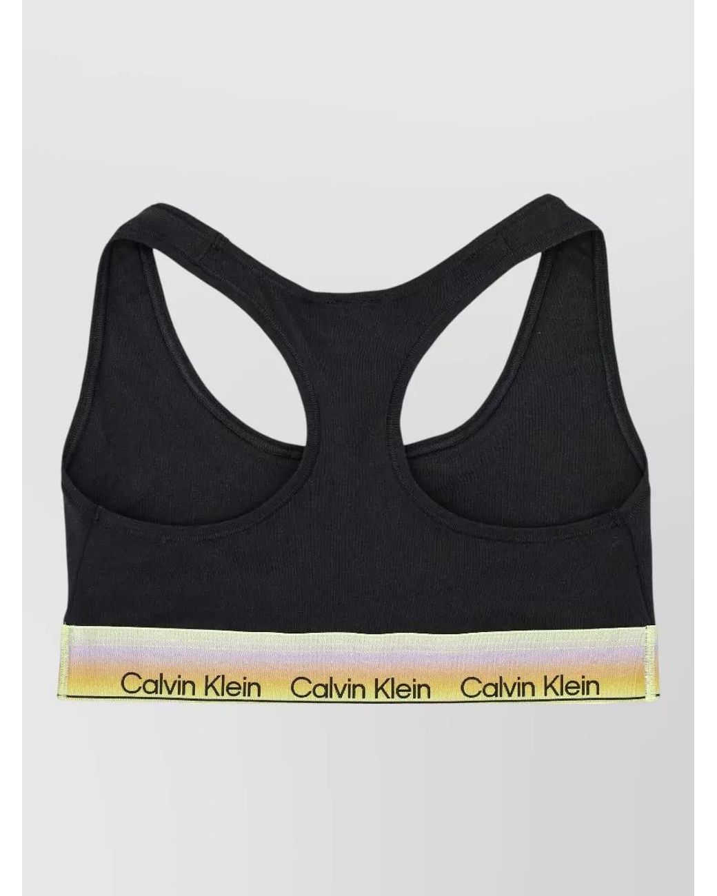 Calvin Klein Black Logo-Elastic Racerback Bralette