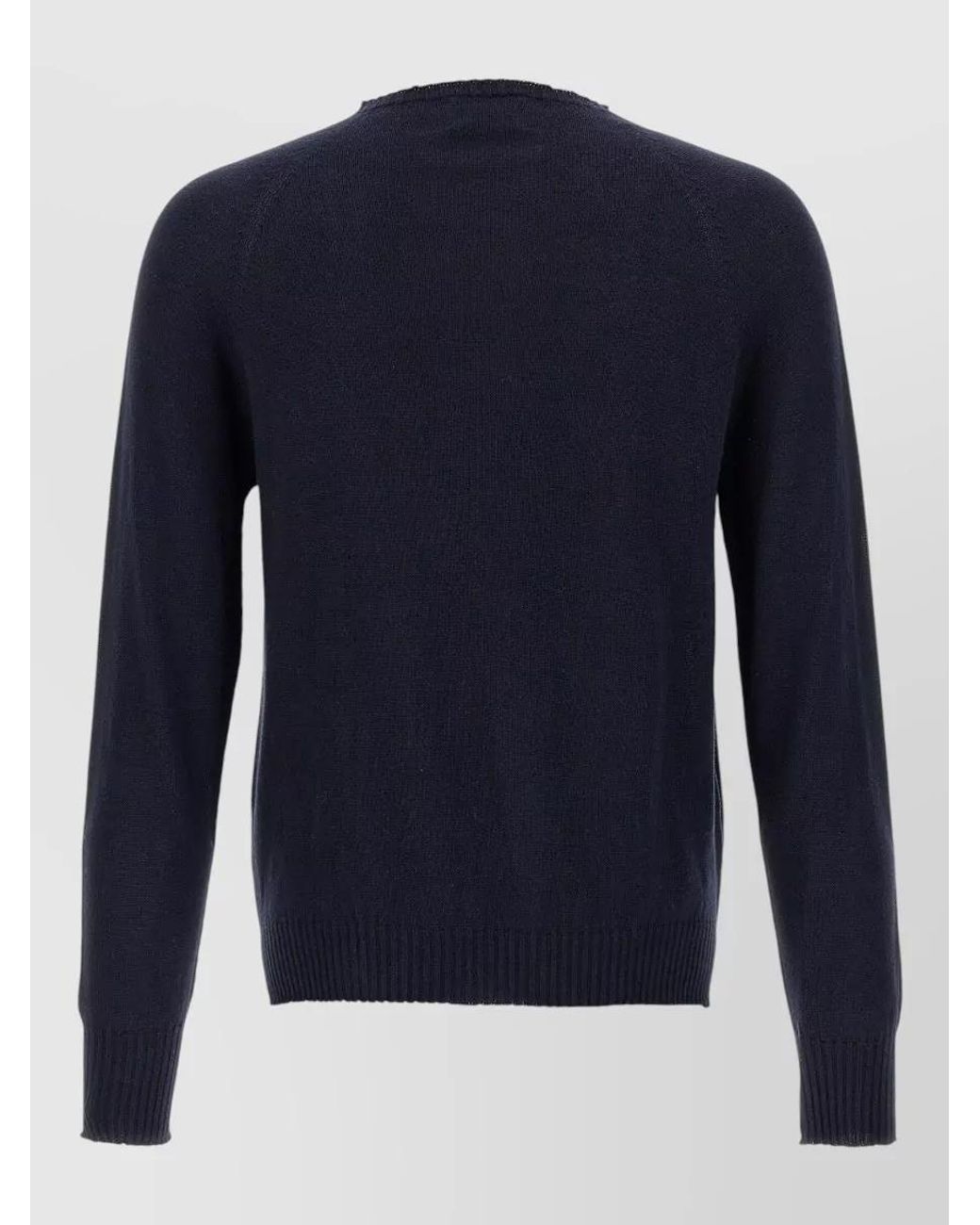 Ma'ry'ya Blue Cashmere Cotton Crew-Neck Long-Sleeve Jumper for men