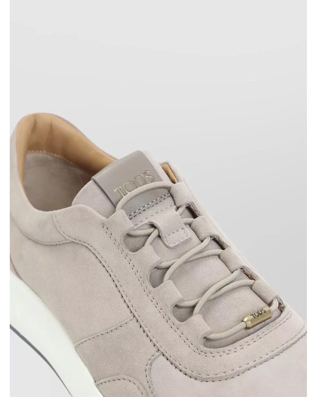Tod's White Suede Leather Lace-Up Sneakers