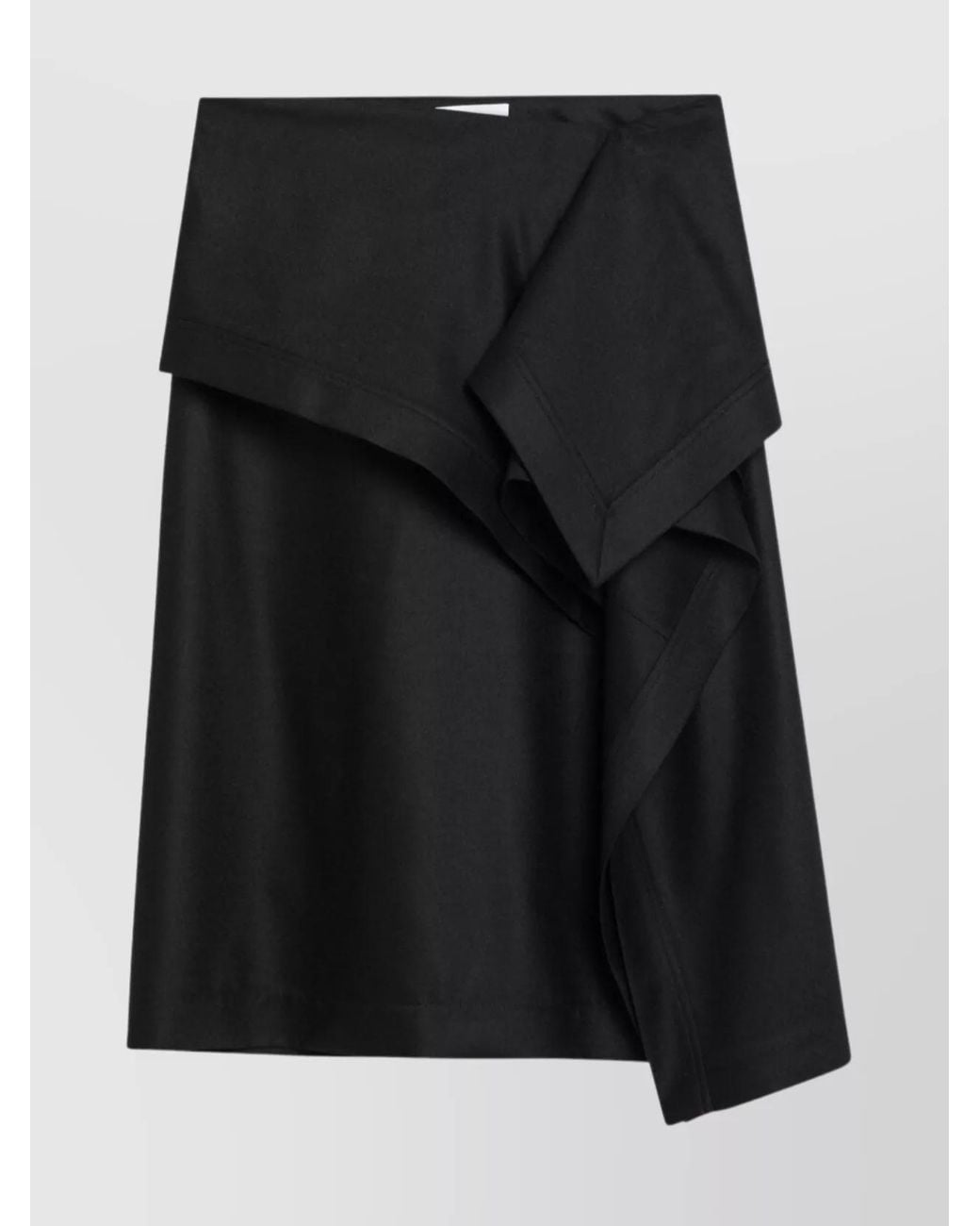 Ferragamo Black Virgin Wool Asymmetric Skirt