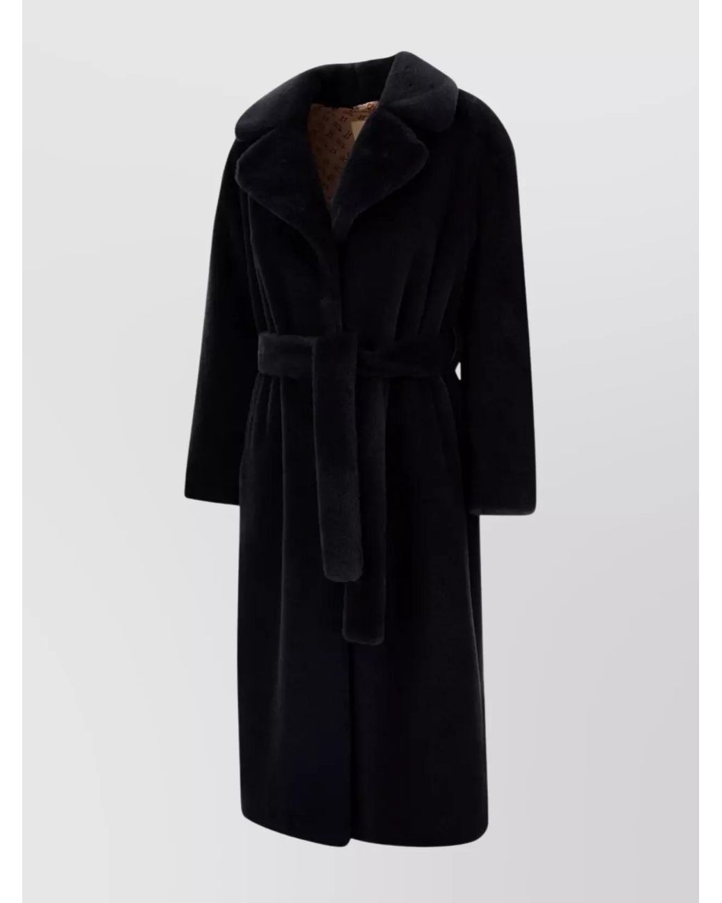 Herno Black Faux Fur Coat