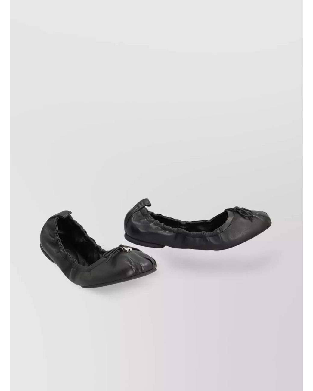 Hogan Black Leather Ballerina Shoes