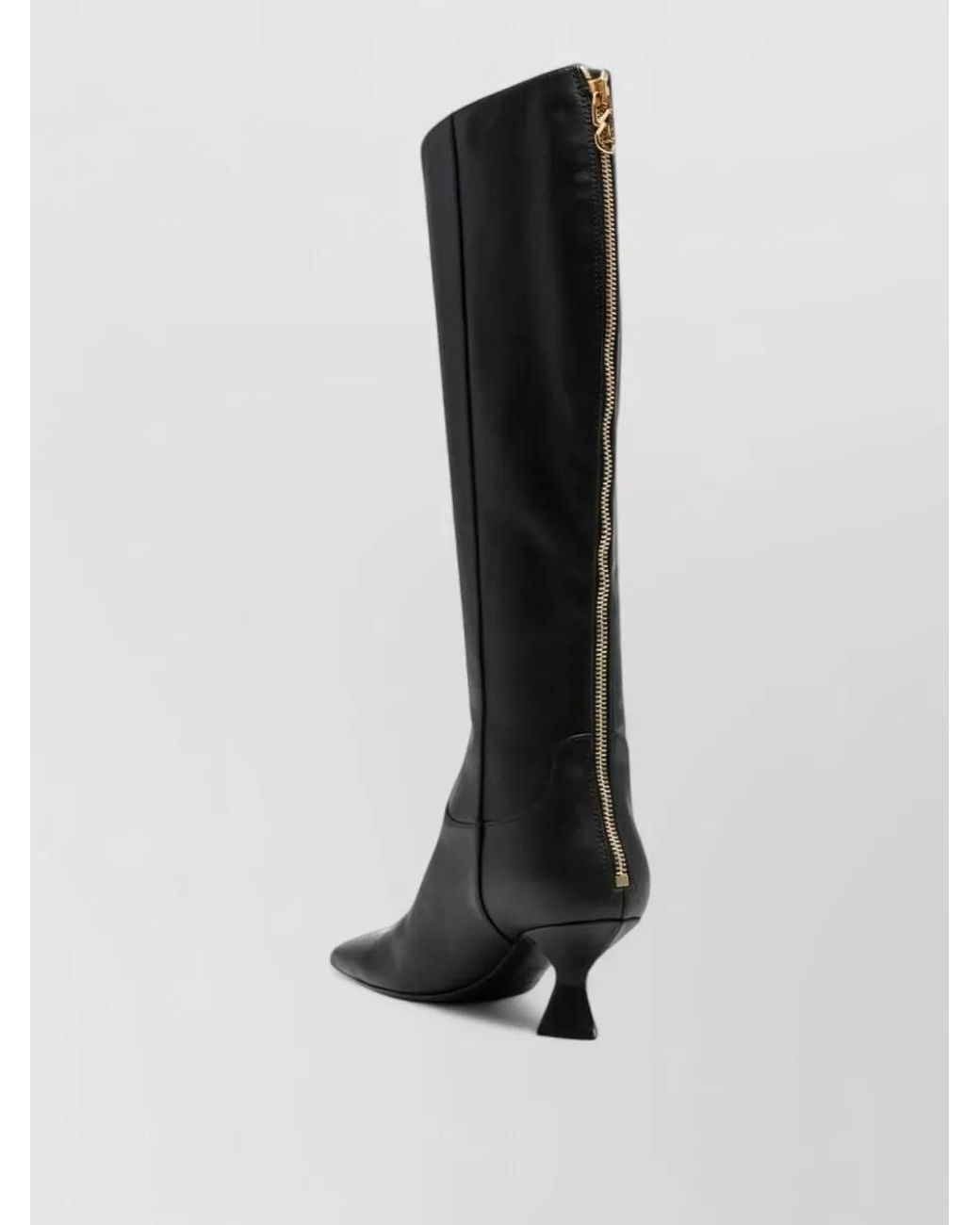 Sergio Rossi Black Leather Knee-High Boots