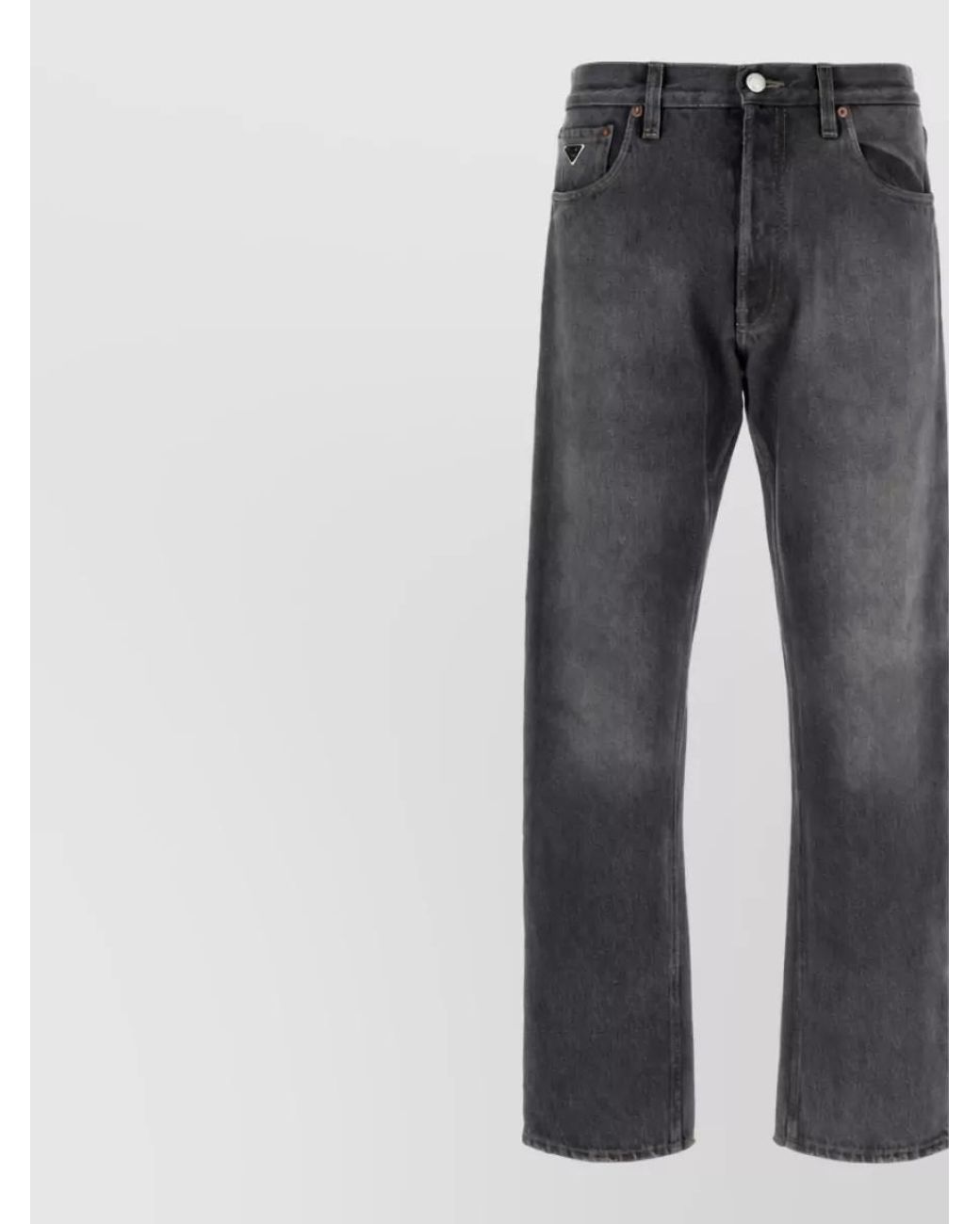 Prada Gray Mid-Rise Straight-Leg Denim Jeans for men