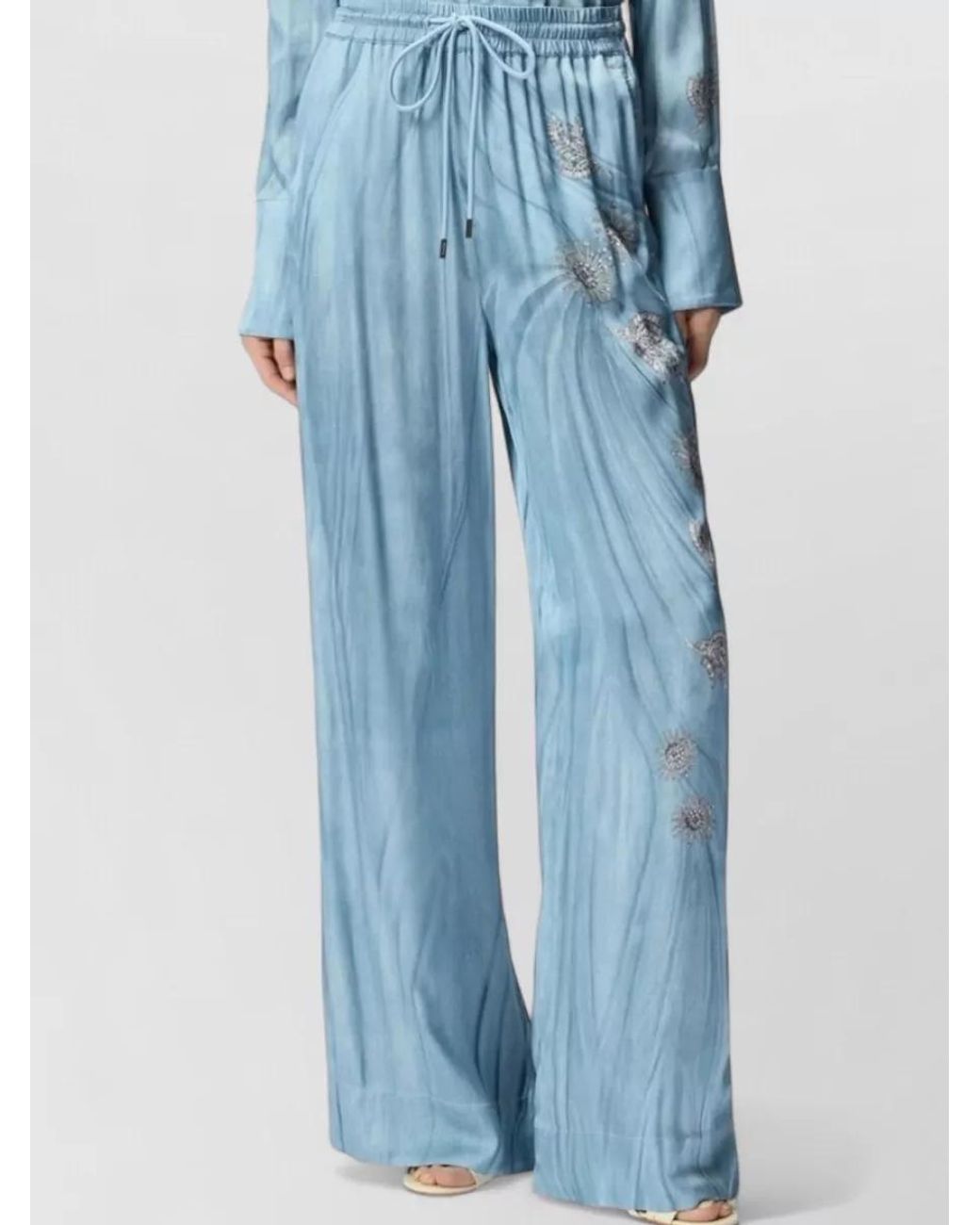 Pinko Blue Wide-Leg Trousers