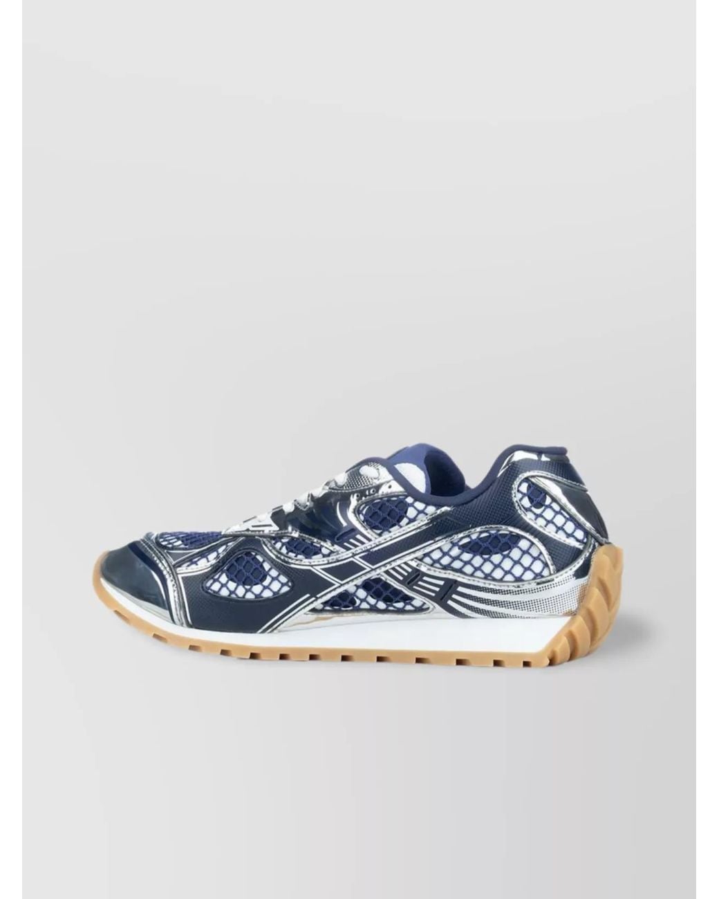 Bottega Veneta Blue Leather Orbit Low-Top Sneakers for men