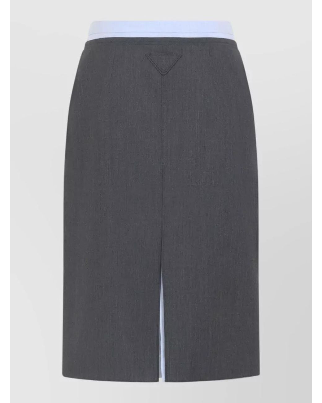 Prada Gray Layered Wool Skirt