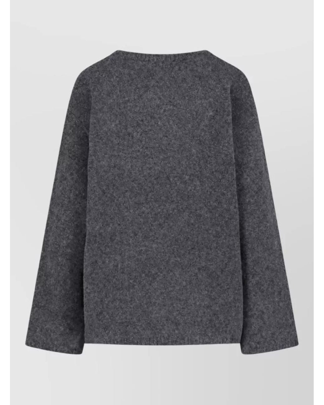 Low Classic Gray Wool Crewneck Sweatshirt