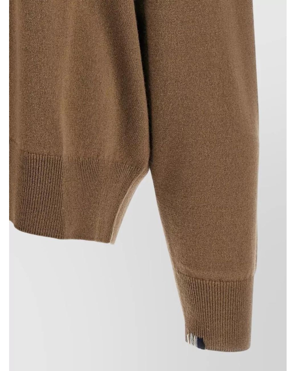 Extreme Cashmere Brown Cashmere Relaxed-Fit Ribbed Crew-Neck Sweater