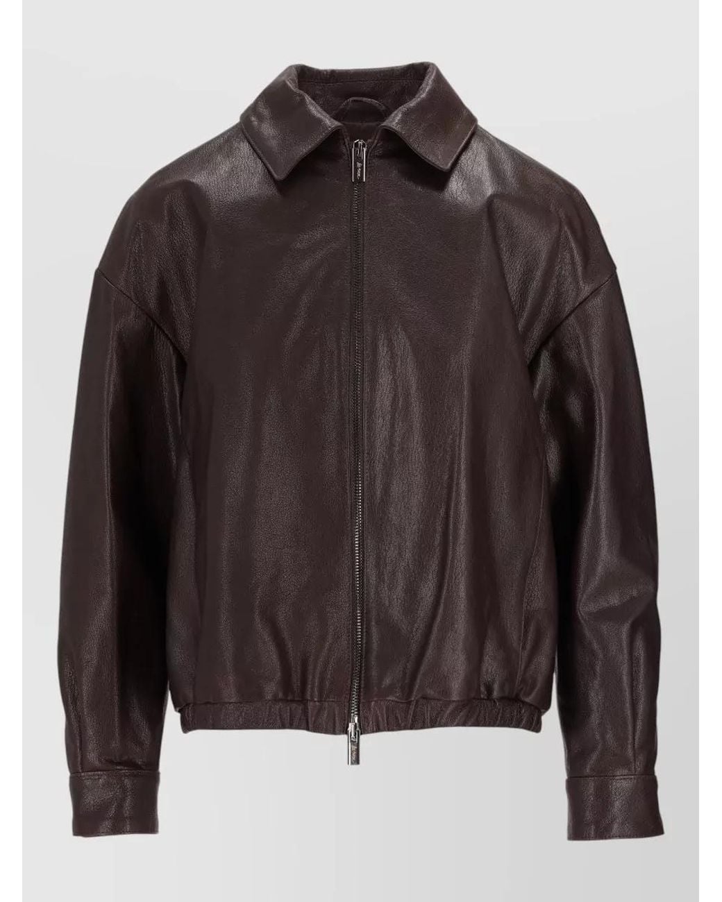 LA ROSE Gray Leather Coat
