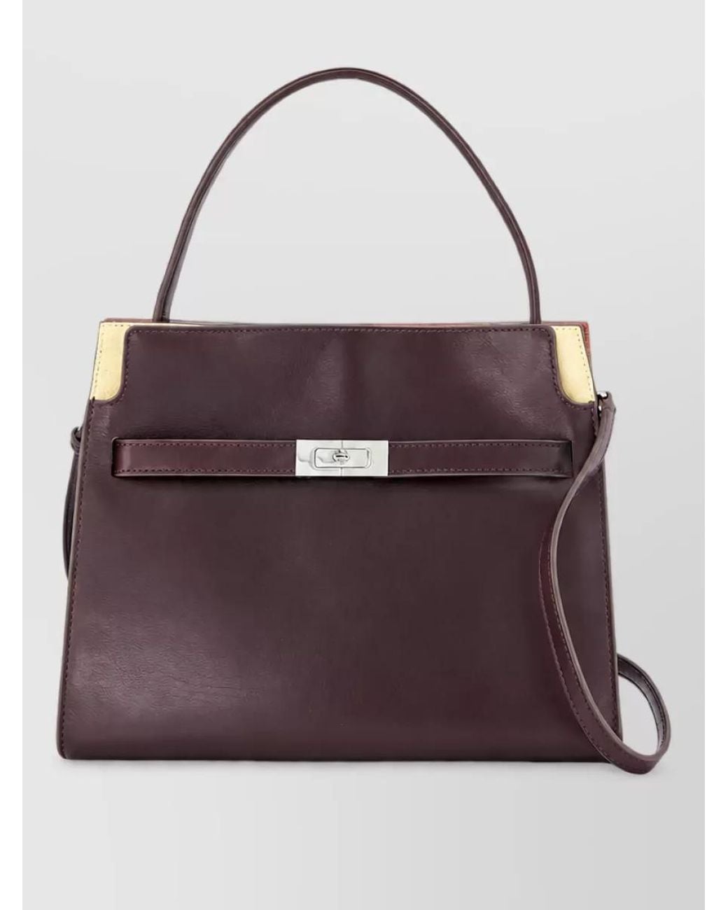 Tory Burch Purple Lee Radziwill Small Leather Shoulder Bag