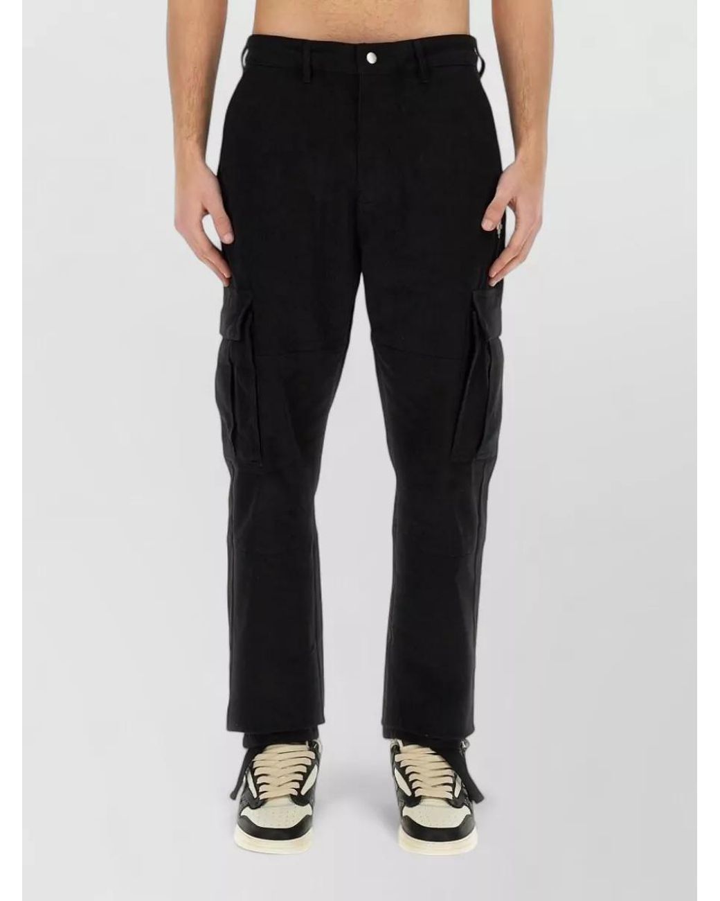 Marcelo Burlon Black Regular-Fit Cargo Pants for men