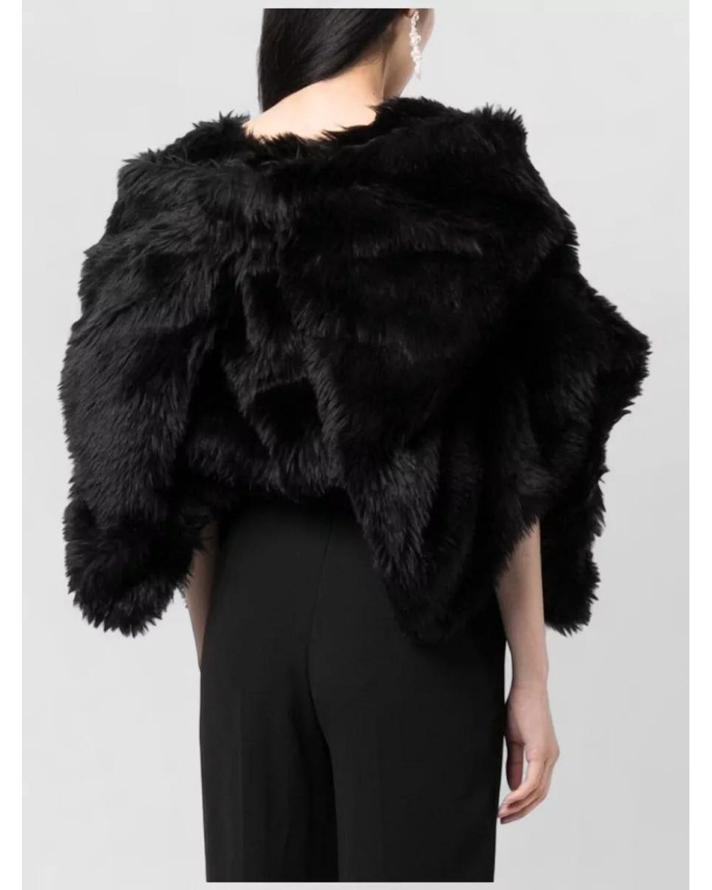 Comme des Garçons Black Faux Fur Cropped Jacket