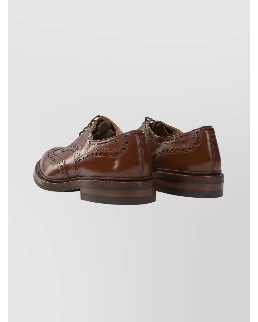 Tricker's Brown Leather Derby Shoes for men