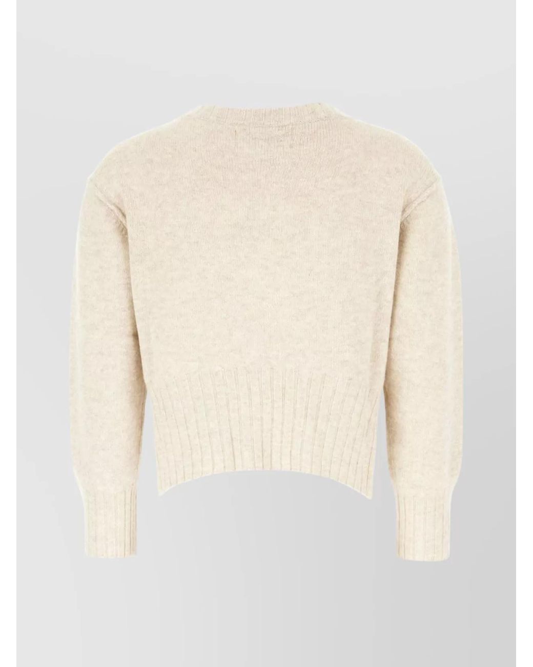 Loulou de Saison White Cashmere Ribbed Crew-Neck Short Sweater