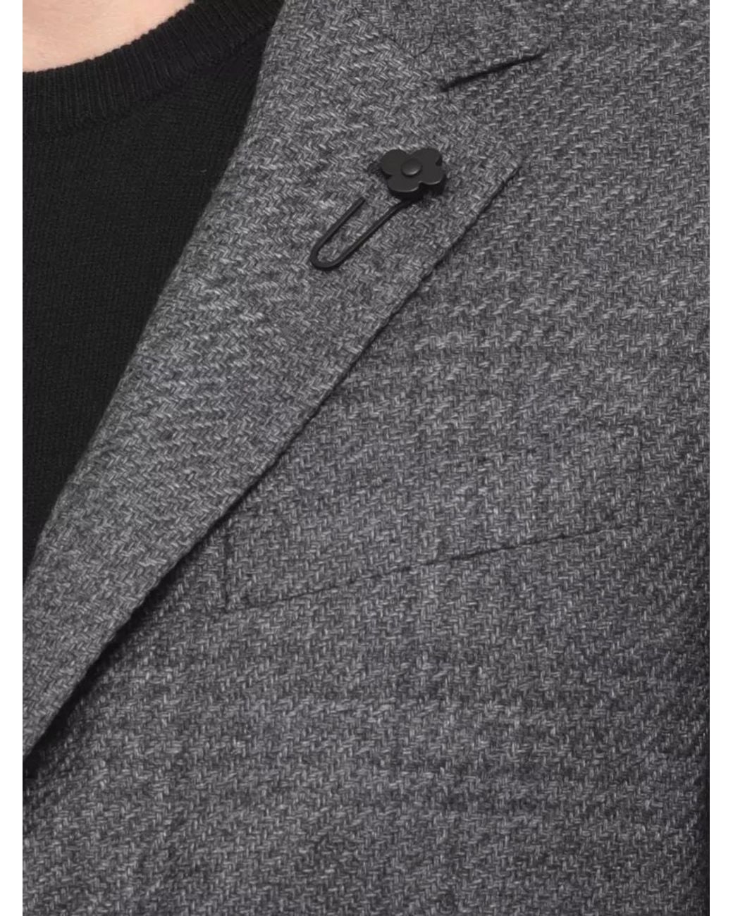Lardini Gray Single-Breasted Suit Jacket for men