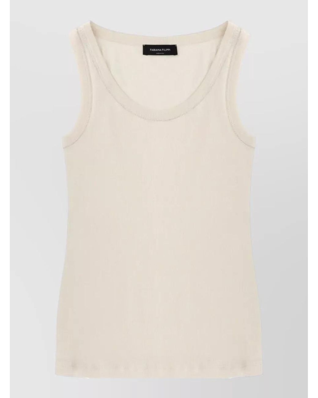 Fabiana Filippi Natural Ribbed Cotton Tank Top