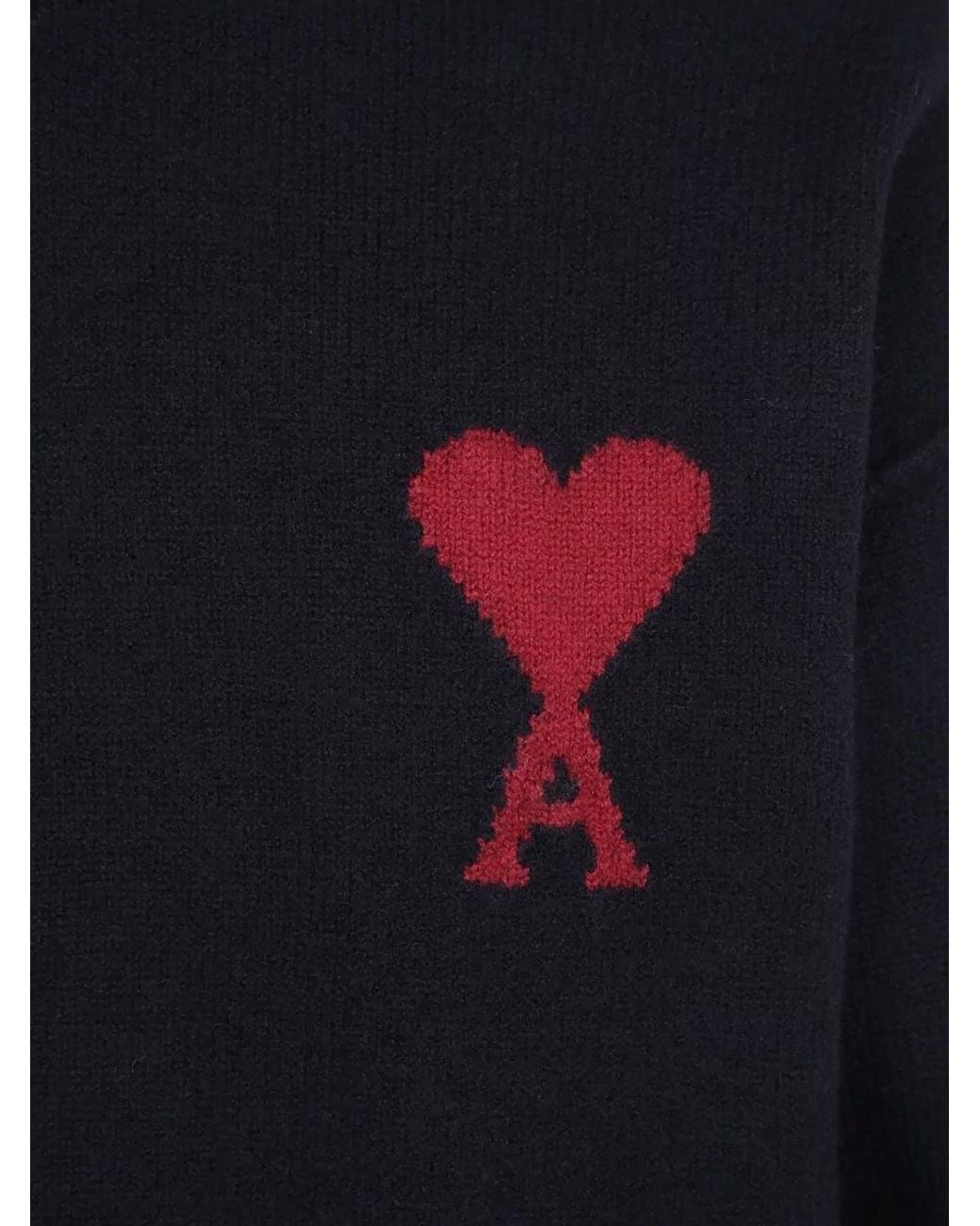 AMI Blue Wool Funnel Neck Sweater