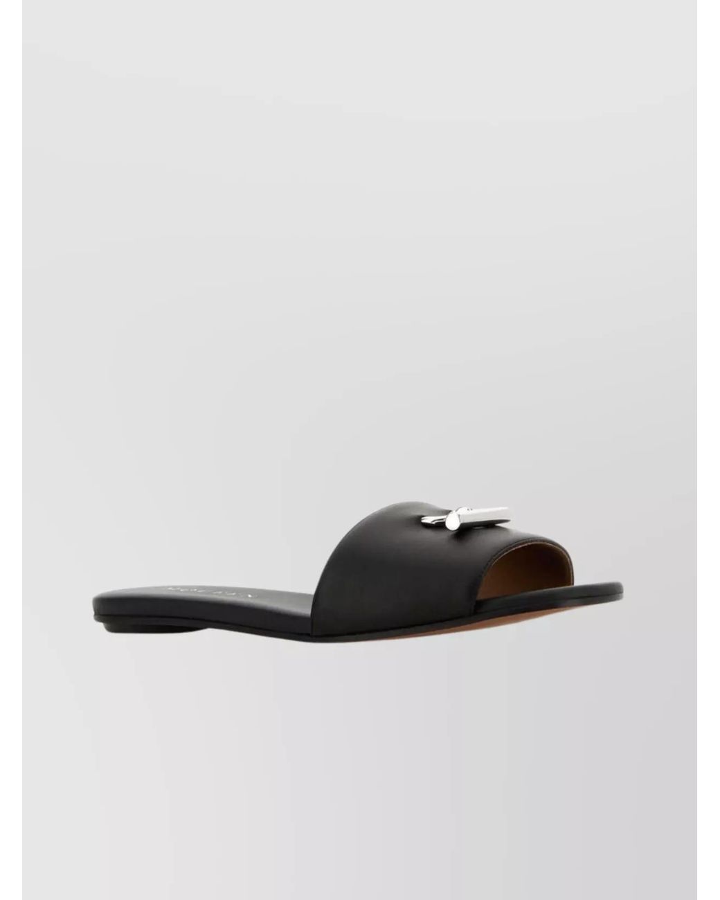 McQueen Black Leather Slides