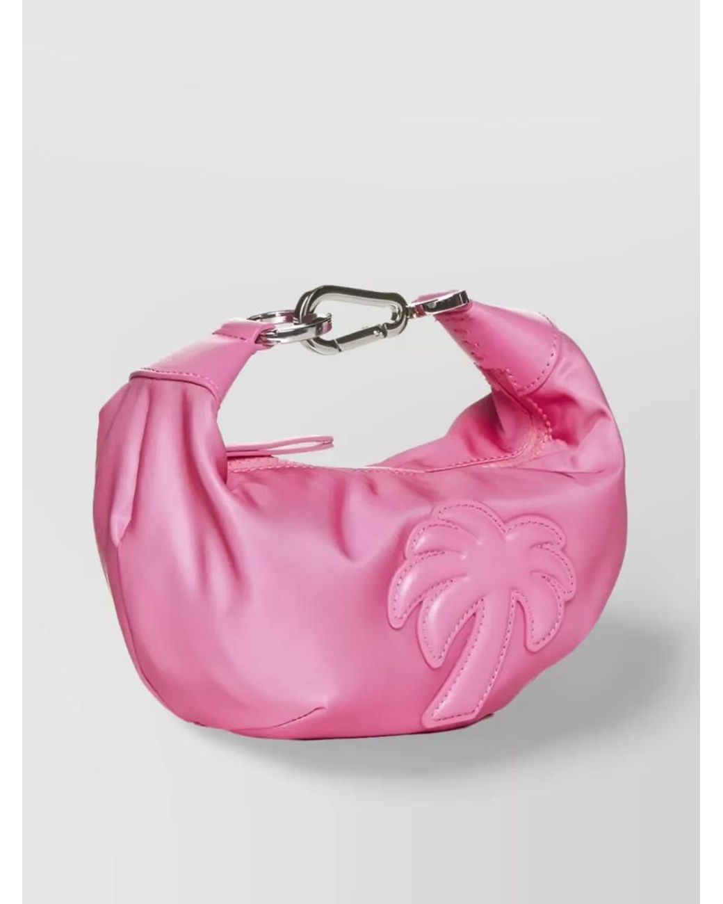 Palm Angels Pink Big Palm Logo-Embossed Clutch With Design