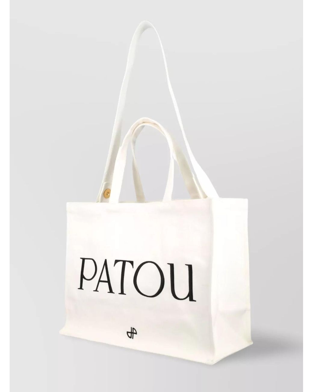 Patou White Large Cotton Tote Bag
