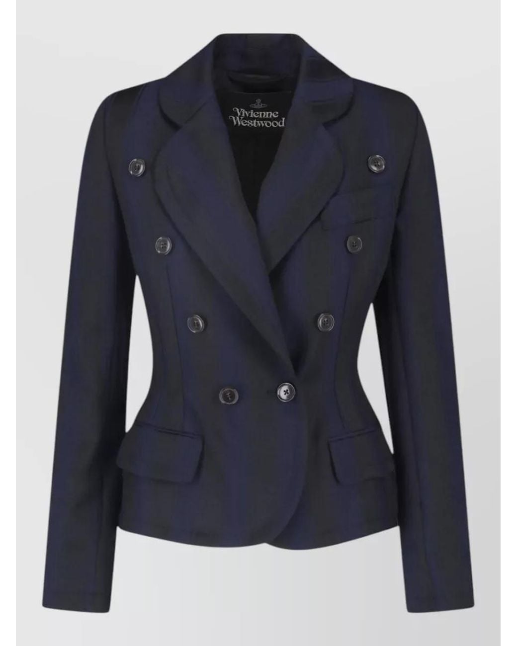 Vivienne Westwood Blue Striped Double-Breasted Wool Blazer