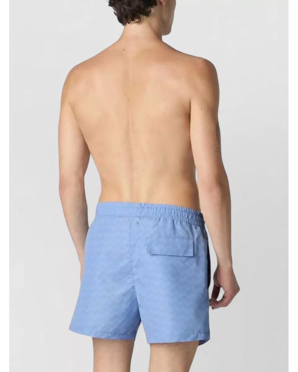 Missoni Blue Medium Length Zigzag Swim Shorts Pockets for men