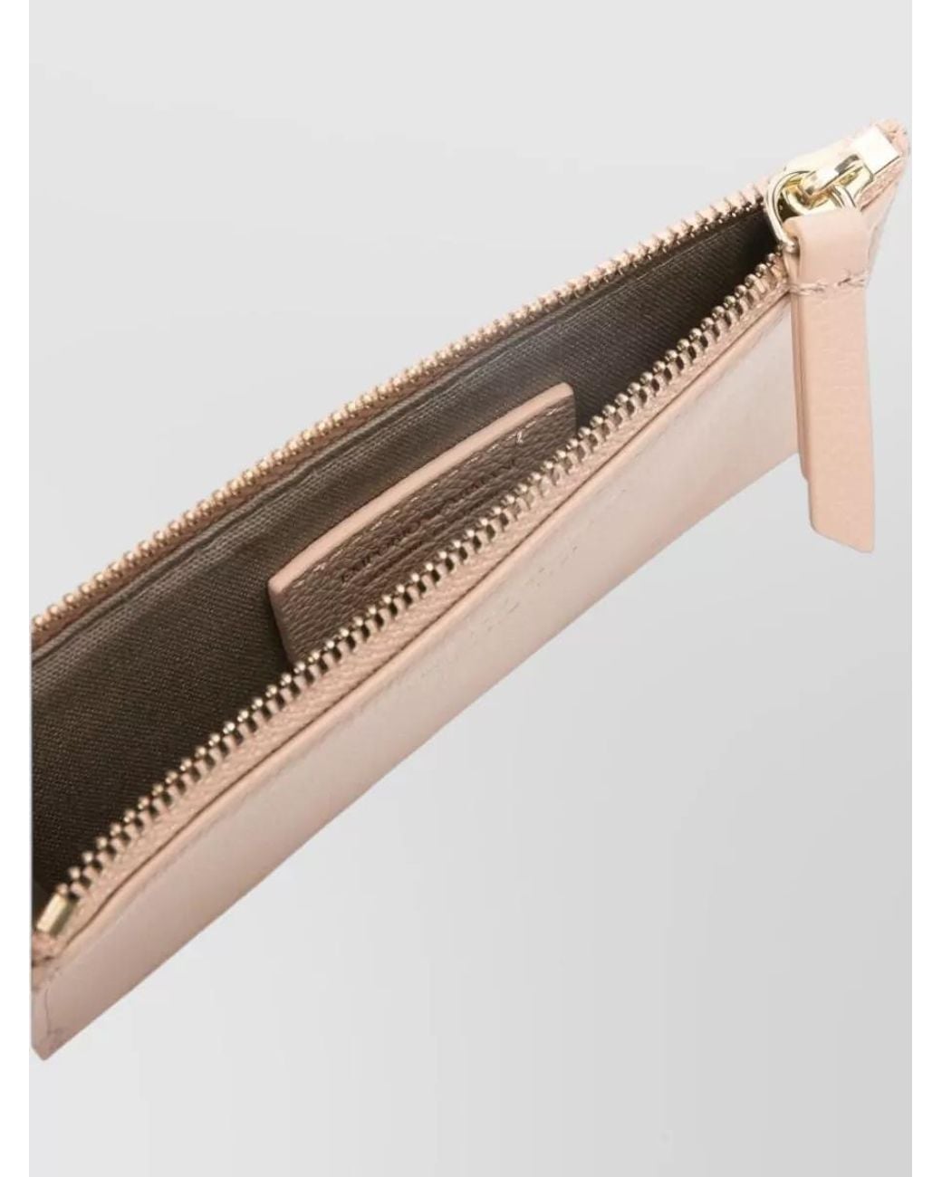 Emporio Armani Natural Leather Zip Cardholder