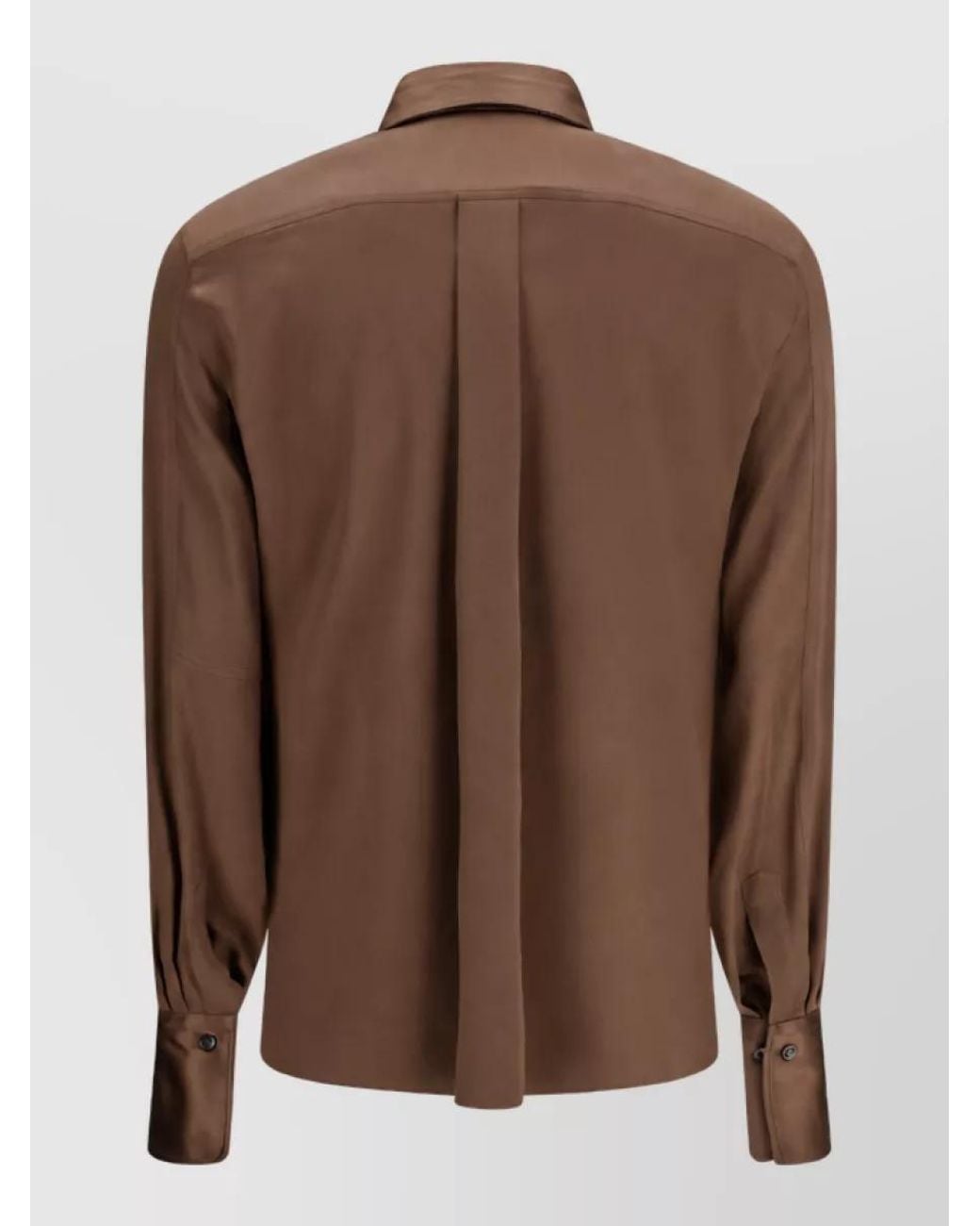 Brunello Cucinelli Brown Silk Shirt