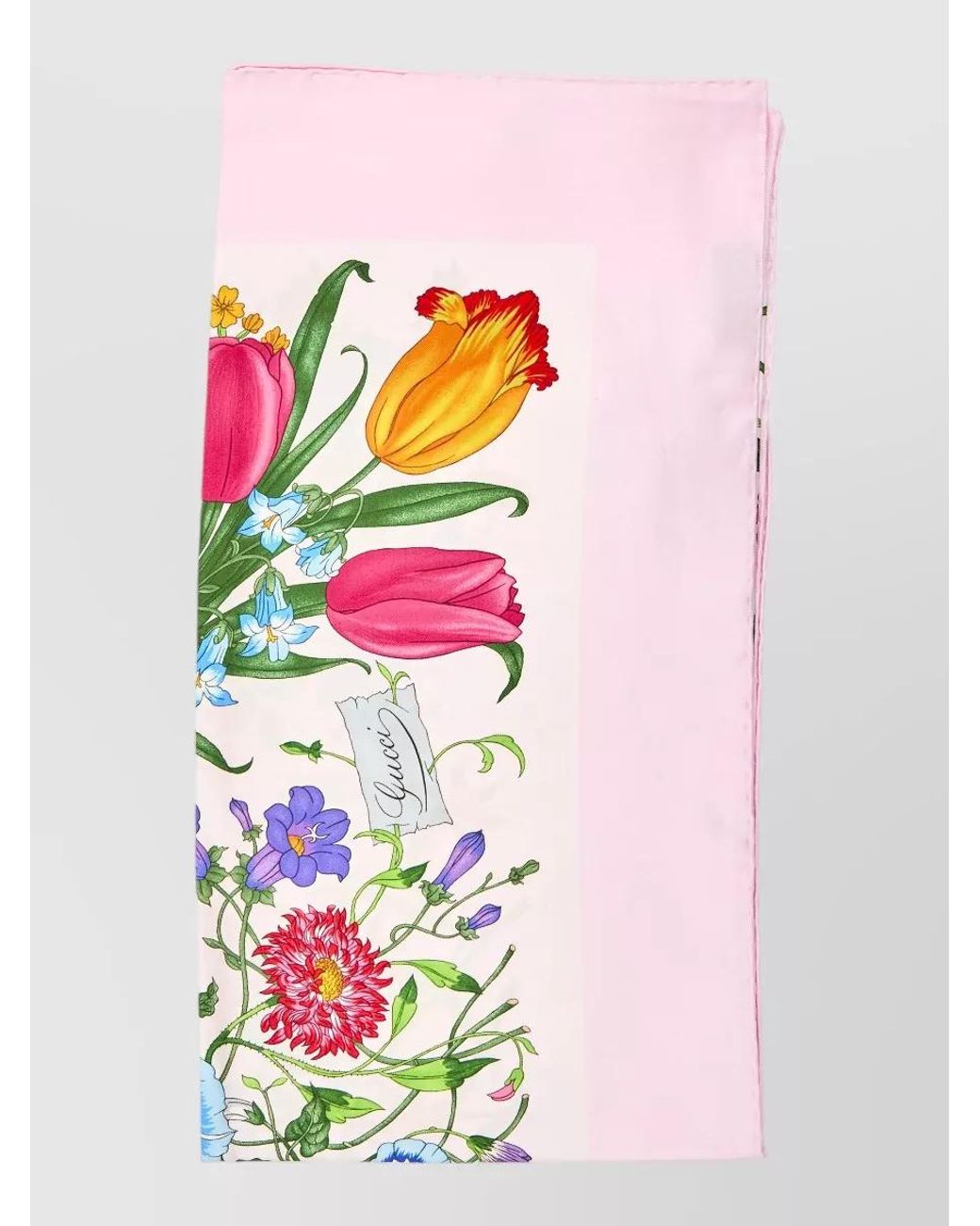 Gucci Pink Silk Printed Scarf