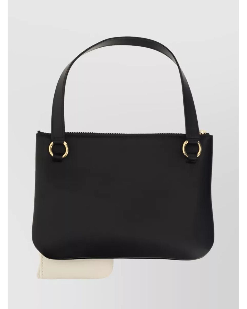 Jil Sander Black Logo-Printed Leather Shoulder Bag