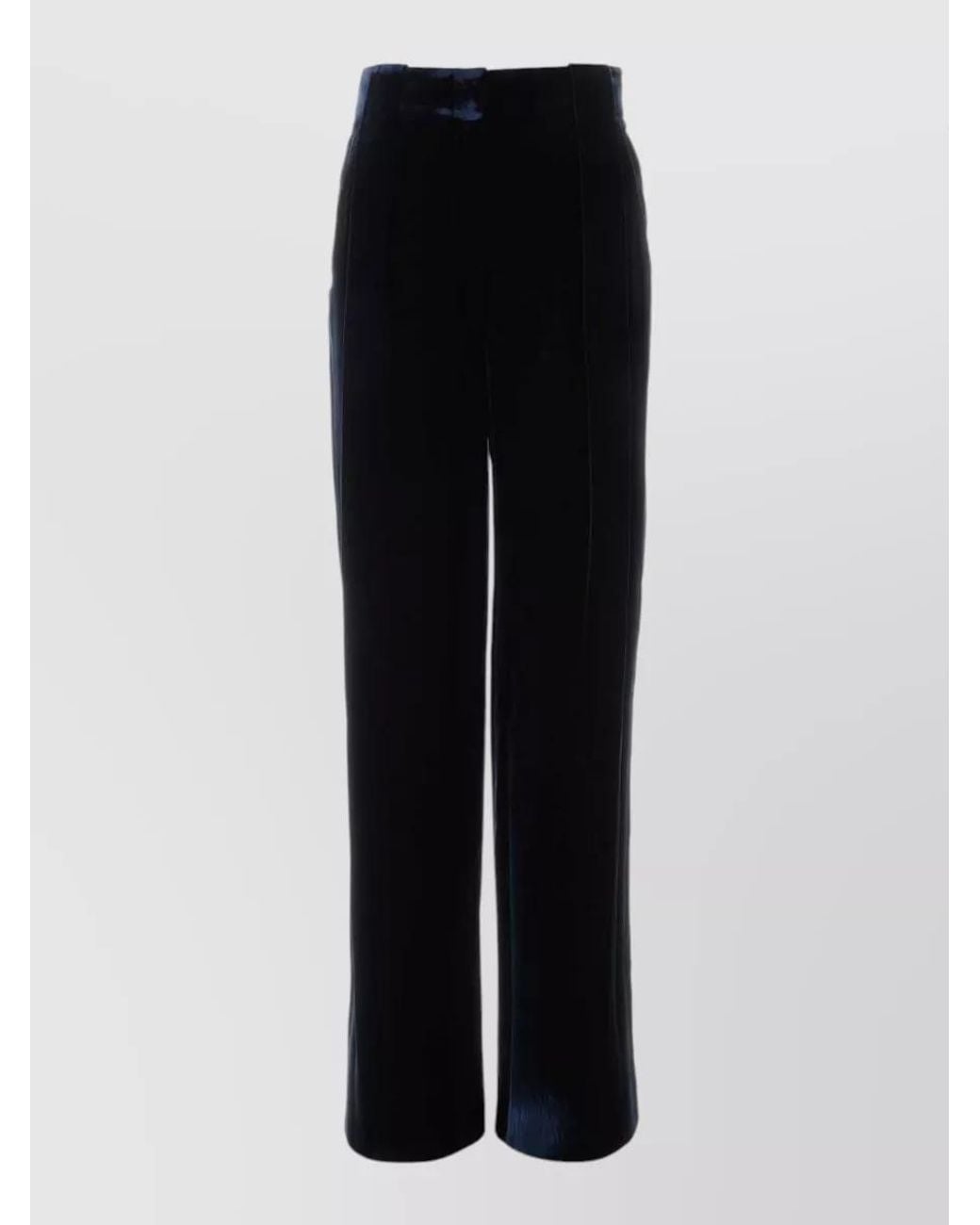 Giorgio Armani Black Velvet Wide-Leg Trousers for men