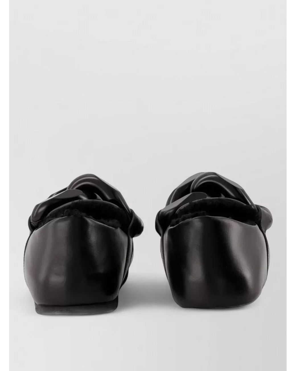 J.W. Anderson Black Leather Chain Loafers