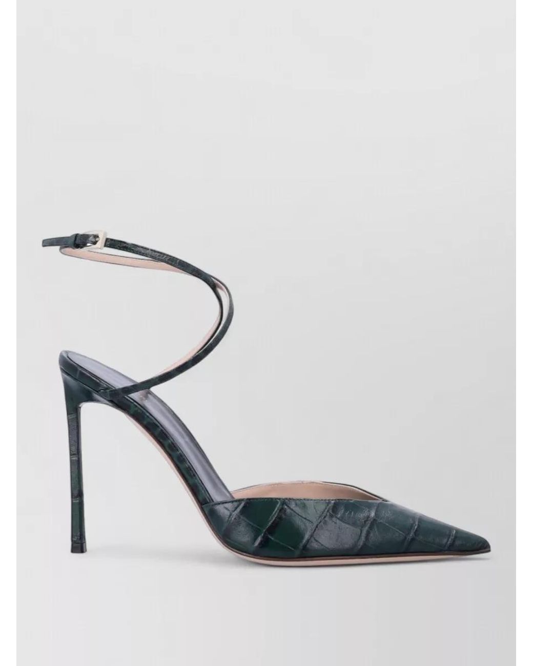Tom Ford Blue Leather Croc-Effect Pumps