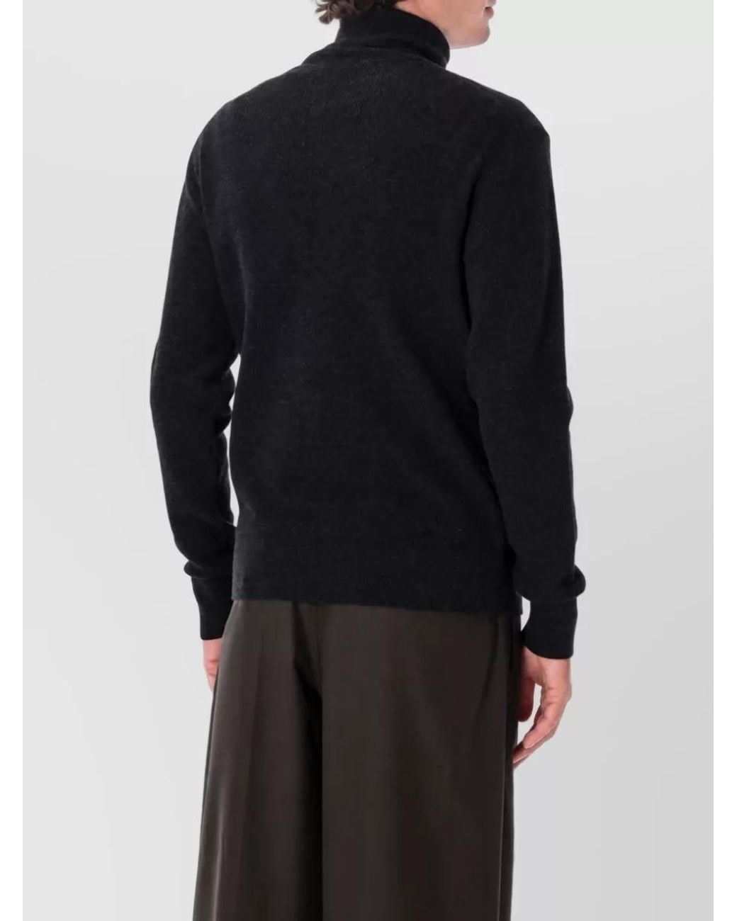 Lemaire Blue Wool Turtleneck Fine-Knit Sweater for men
