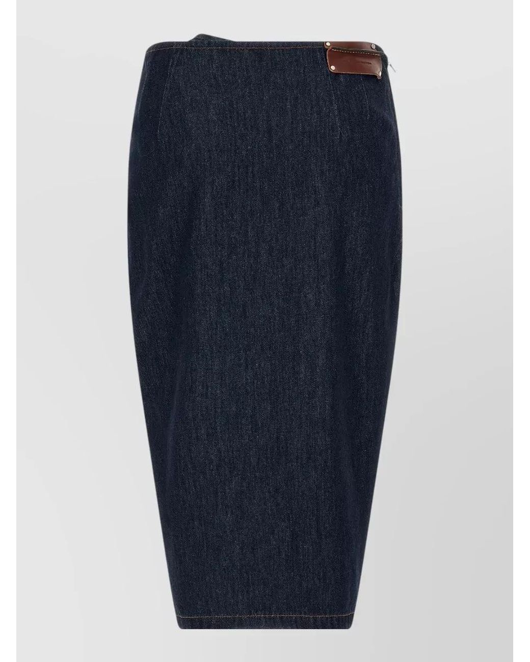 Dries Van Noten Blue Asymmetric Draped Denim Skirt