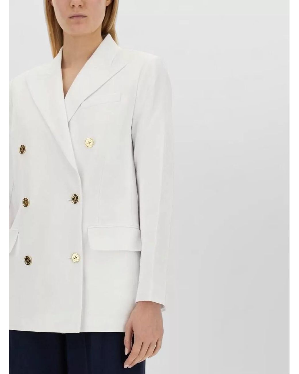 Michael Kors White Double-Breasted Suit Jacket