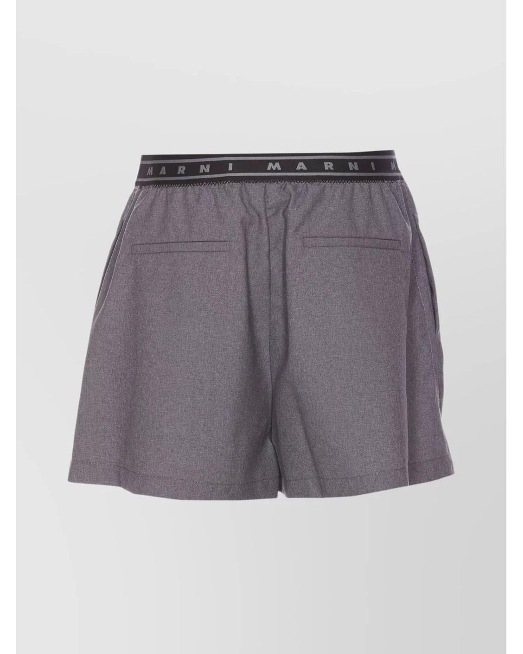 Marni Gray Pleated Tailored Shorts