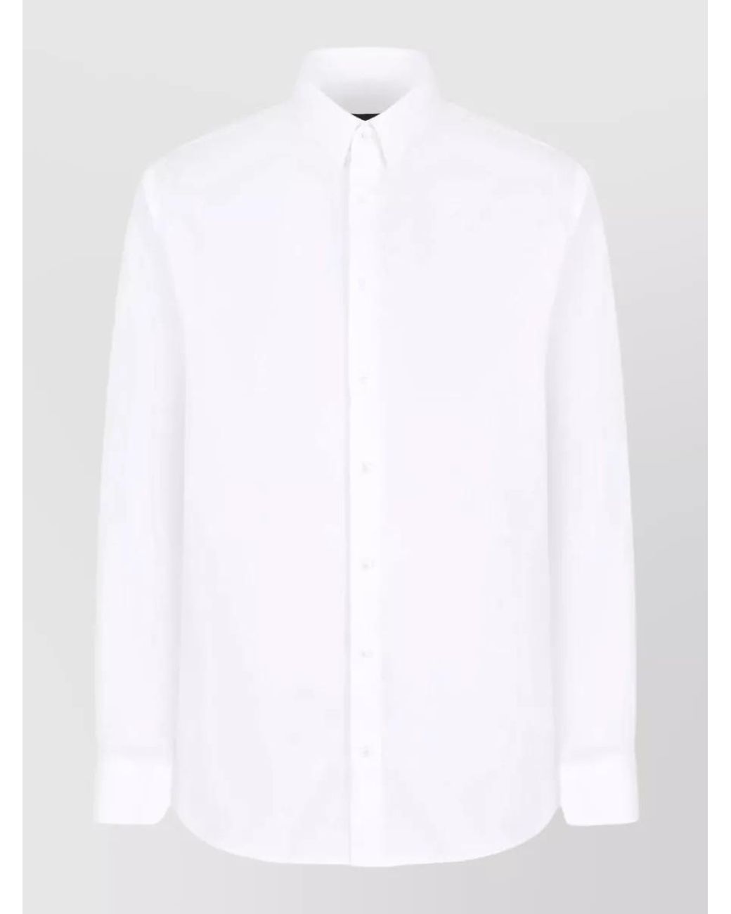 Giorgio Armani White Cotton Long-Sleeve Shirt for men