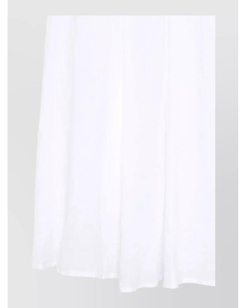 120% Lino White Linen Maxi A-Line Skirt