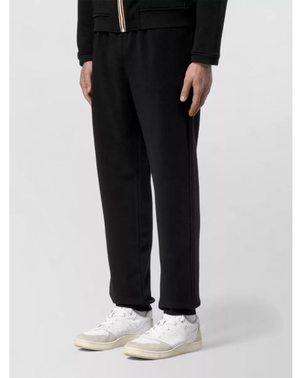 K-Way Black Cotton Track Pants for men